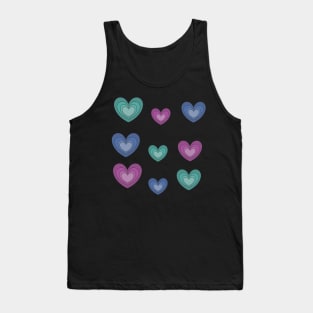 Heart Collection in Aqua Denim Pink Tank Top